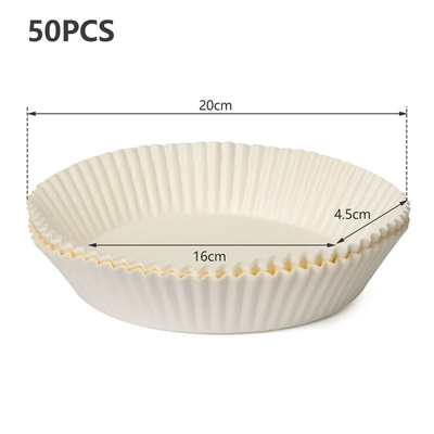 Nonstick High Temperature Resistant Air Fryer Paper Liners 7.9 Inch Transparent Plastic Package