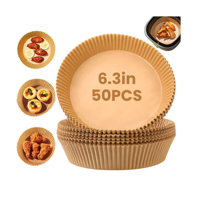 Nonstick High Temperature Resistant Air Fryer Paper Liners 7.9 Inch Transparent Plastic Package